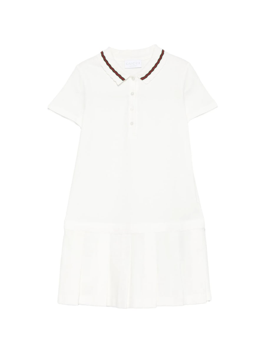 Gucci Gucci Striped-collar Pleated Dress