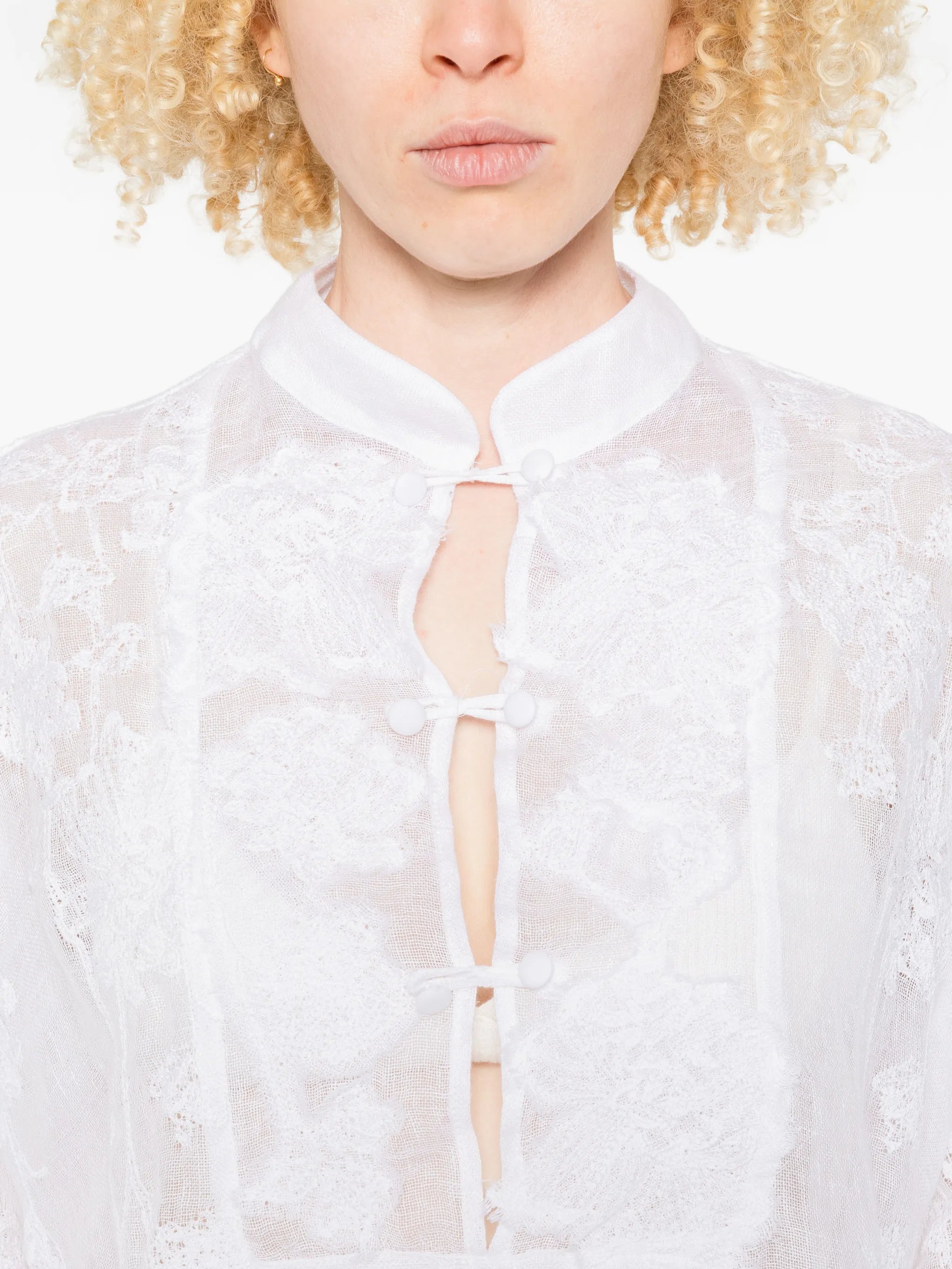 Ermanno Scervino Ermanno Scervino Lace Buttoned Mini Dress, view 2