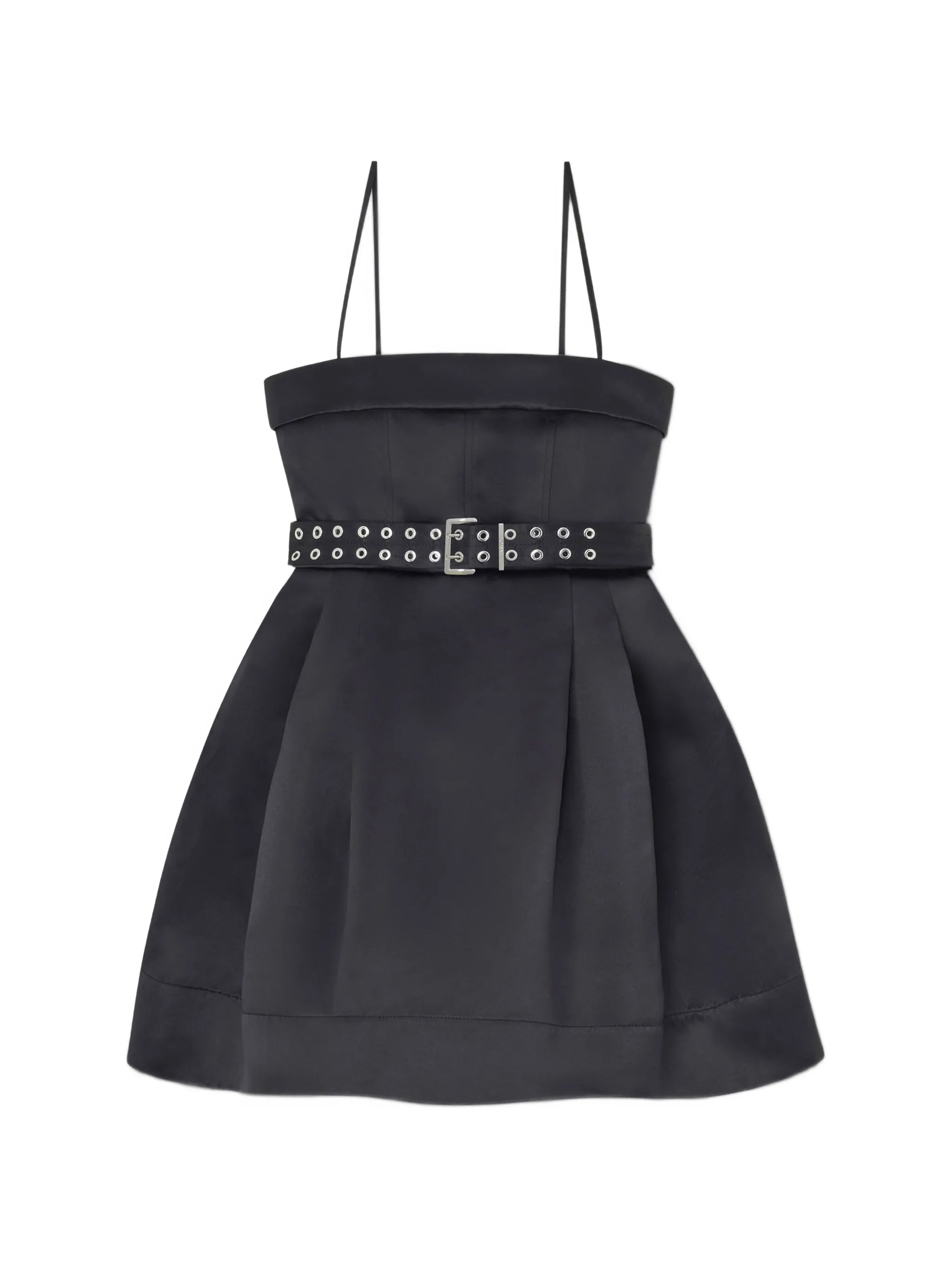 Ganni Ganni Mini Belted Spaghetti-strap Dress