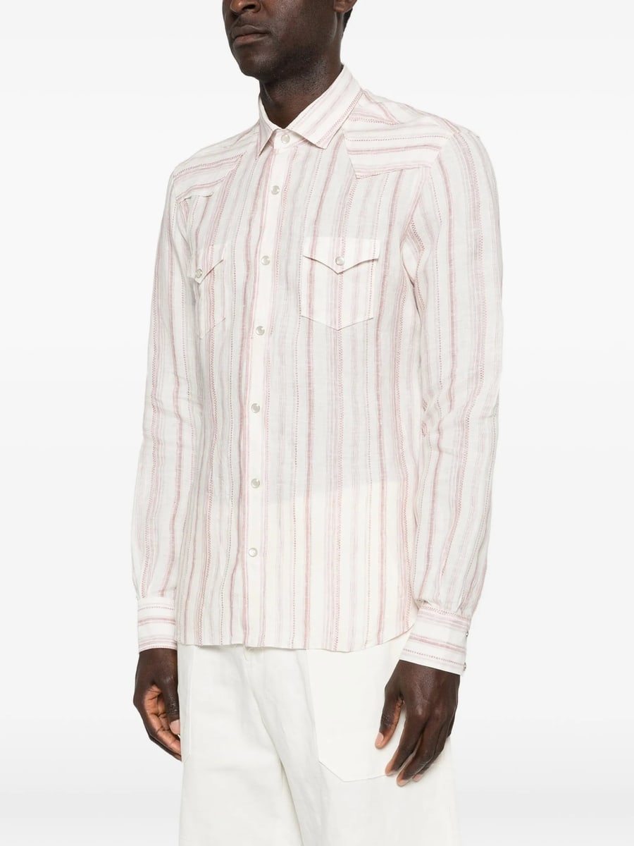 Barba Barba Striped Pocket Shirt, view 3