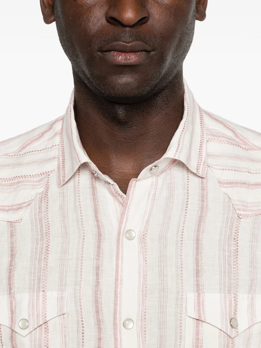 Barba Barba Striped Pocket Shirt, view 5