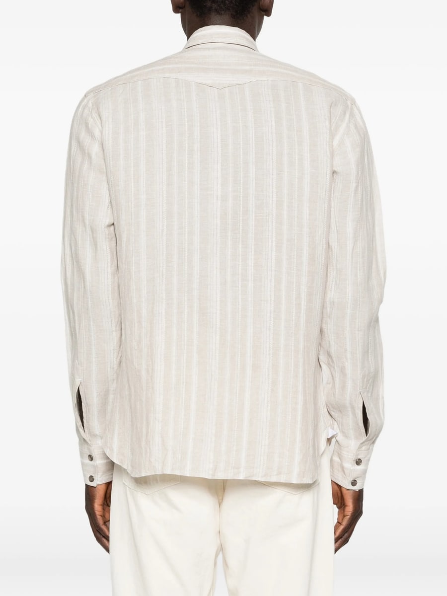Barba Barba Striped Flap-pockets Shirt, view 2