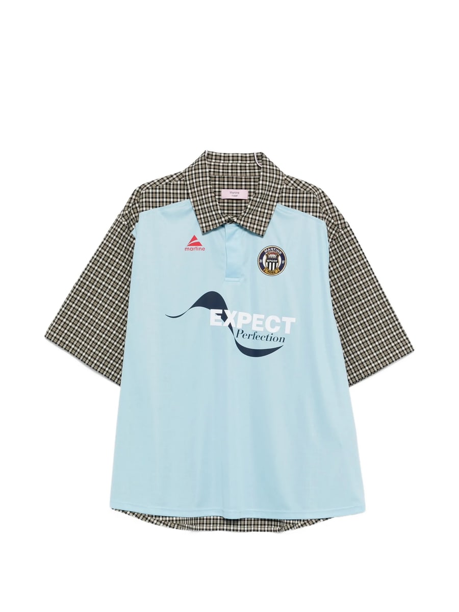 Martine Rose Martine Rose Checked Panel Polo Shirt