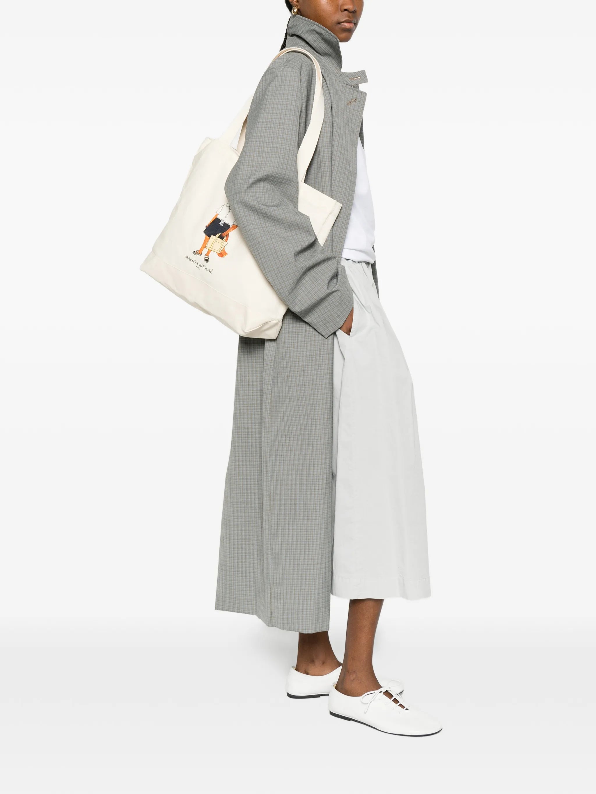 Maison Kitsuné Maison Kitsuné Fox-print Tote Bag, view 2