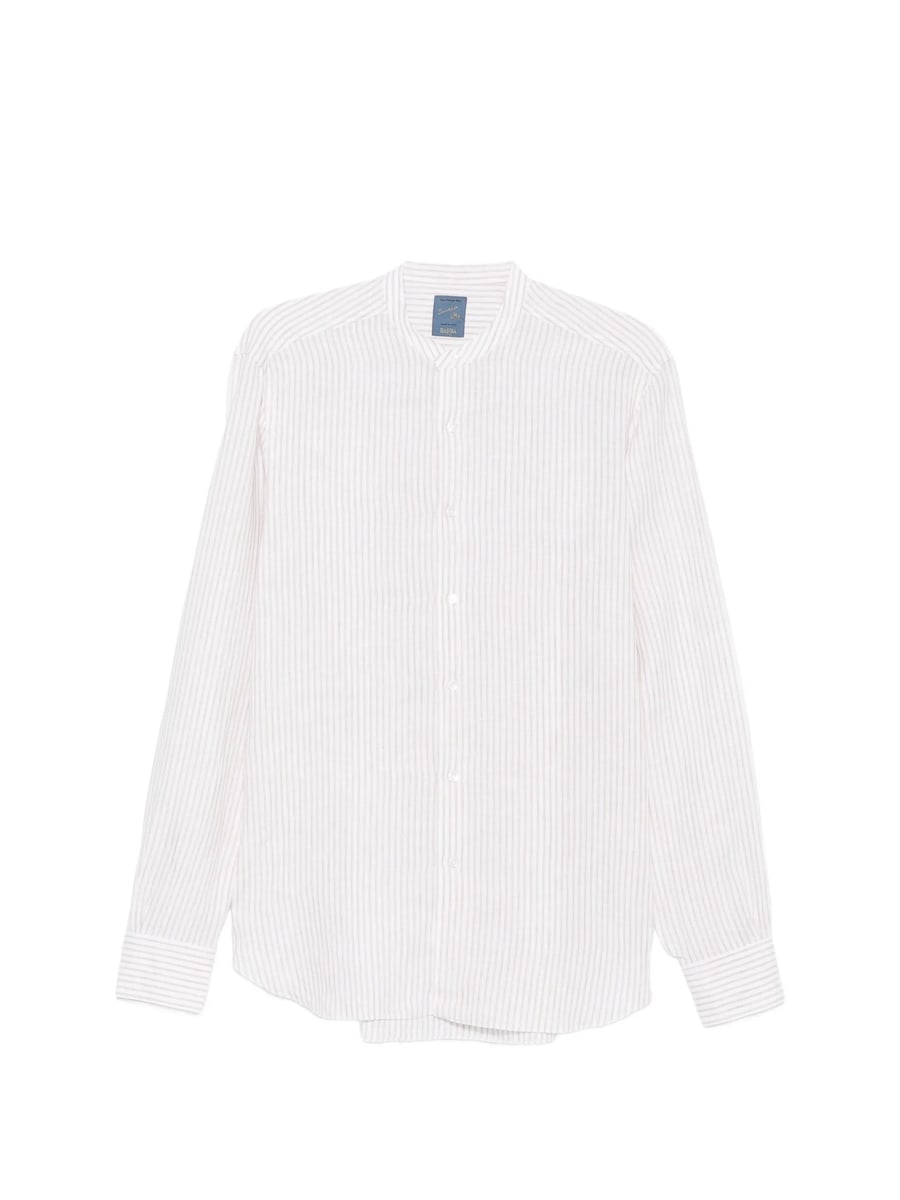 Barba Barba Striped Collarless Shirt