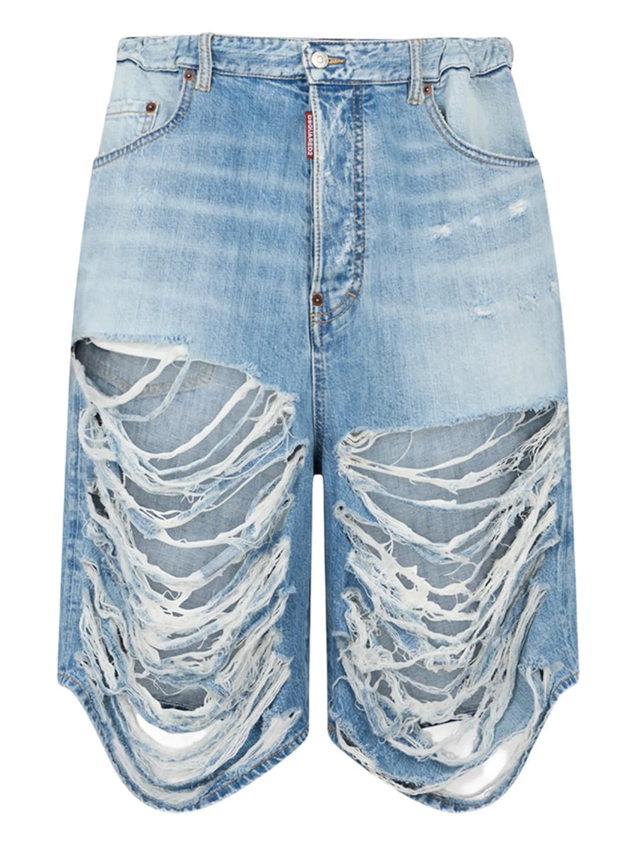 Dsquared2 Dsquared2 Light Destroyed Wash Surfer Shorts