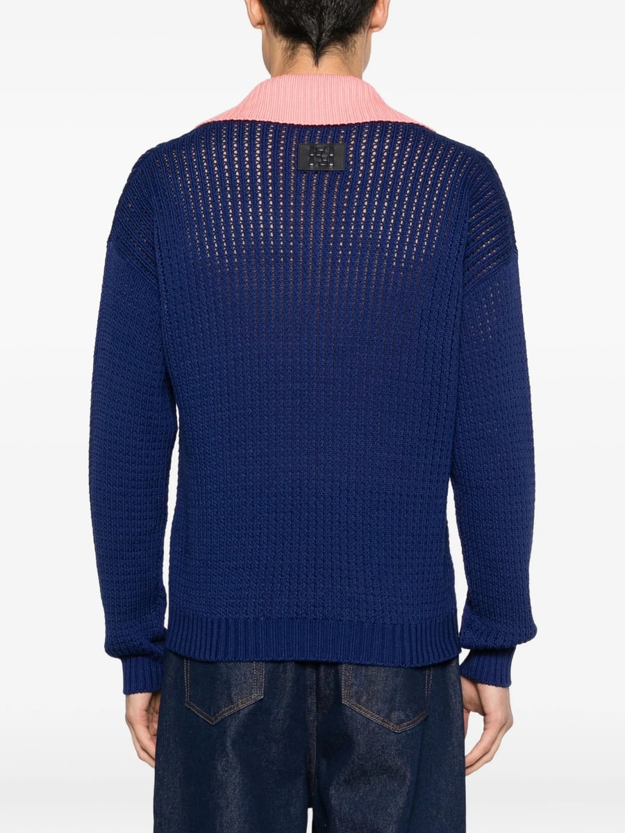 Fendi Fendi V-neck Collared Sweater, view 2