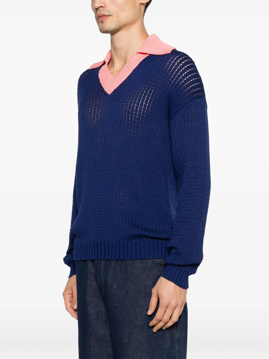 Fendi Fendi V-neck Collared Sweater, view 3