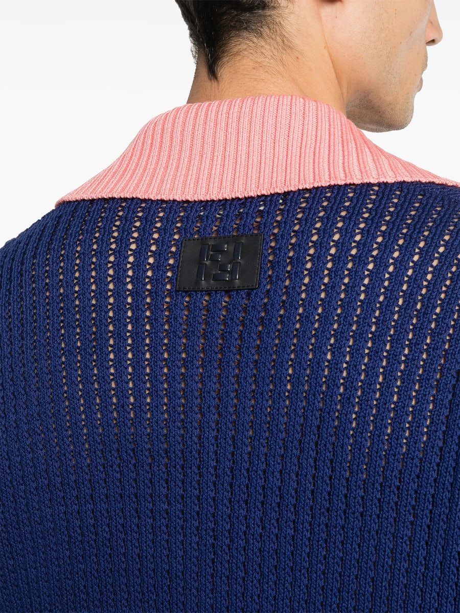 Fendi Fendi V-neck Collared Sweater, view 4