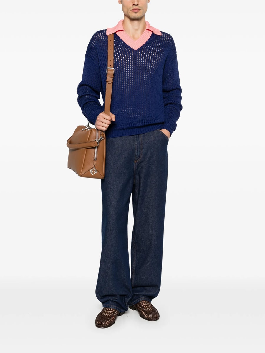Fendi Fendi V-neck Collared Sweater, view 5