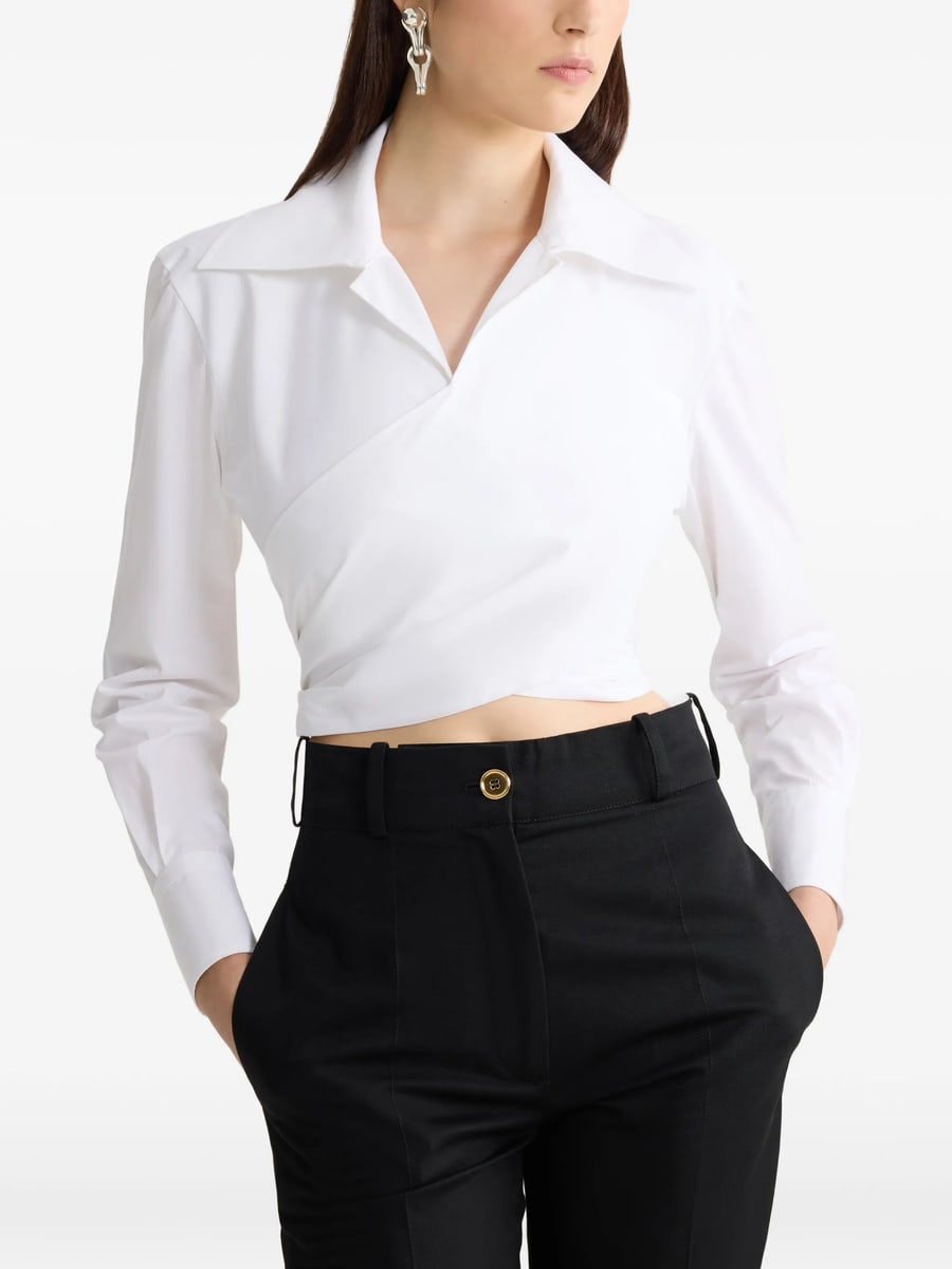 Patou Patou Long-sleeves Knotted Top, view 2