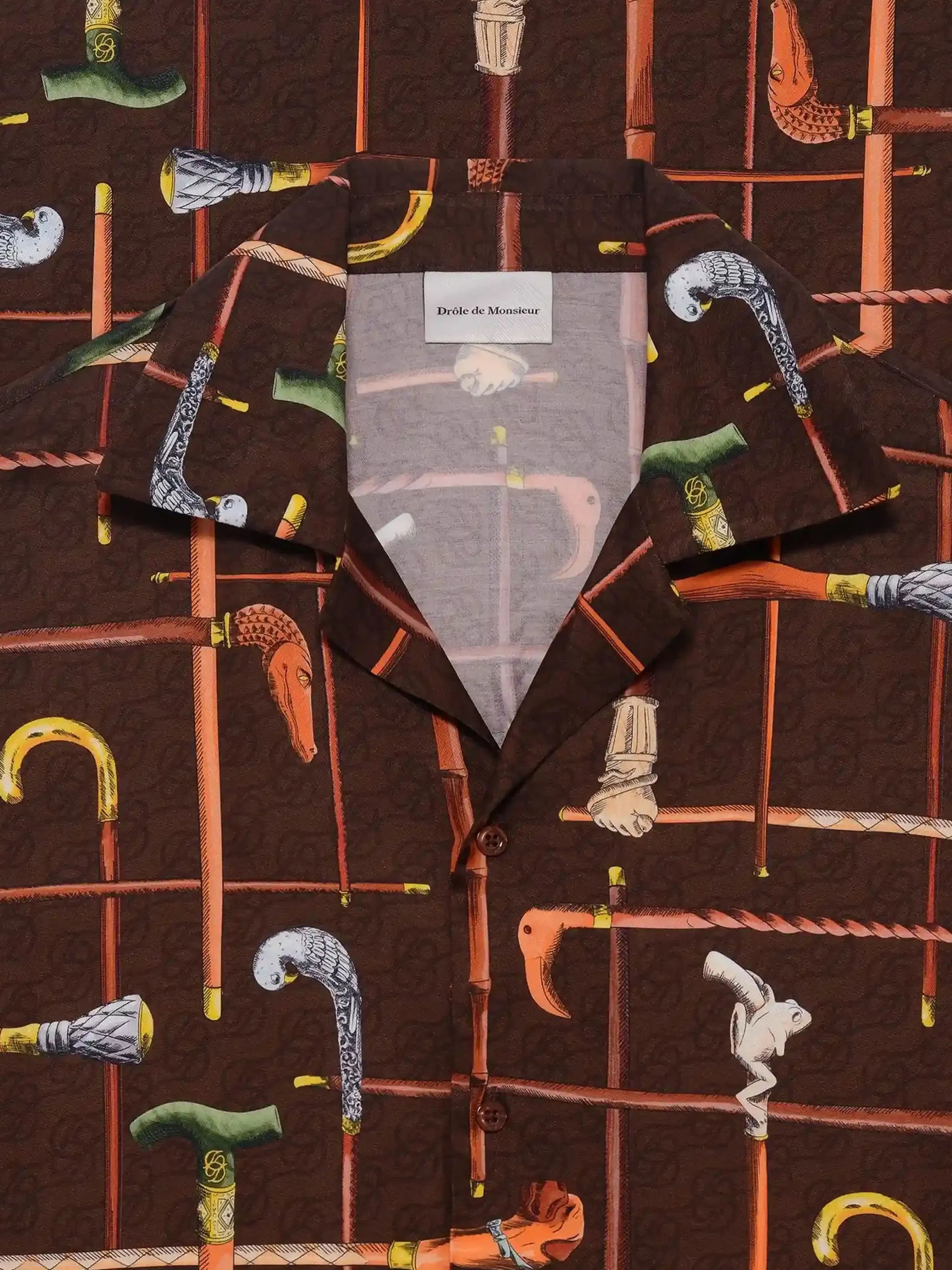 Drole De Monsieur Drole De Monsieur Spread-collar Print Shirt, view 2
