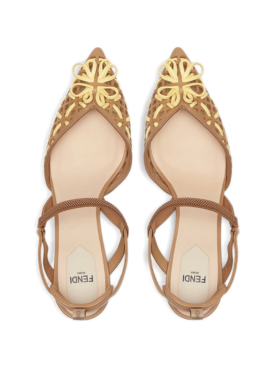 Fendi Fendi Colibri Interwoven Flower Pumps, view 3