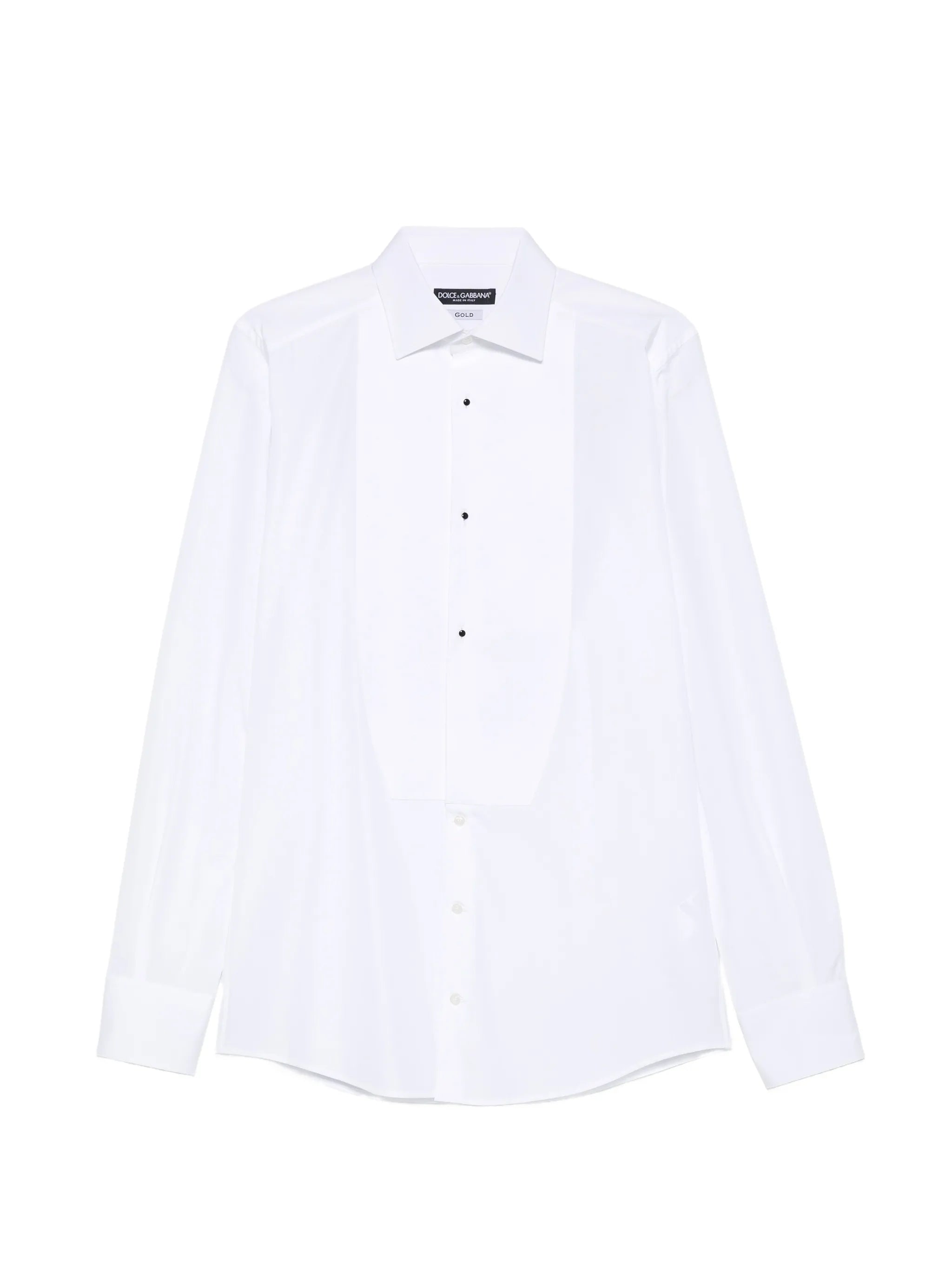 Dolce & Gabbana Dolce & Gabbana Cotton Poplin Gold-fit Tuxedo Shirt