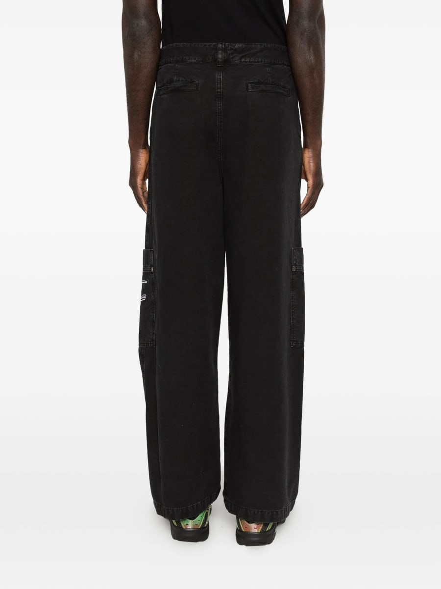 Off-White Off-white Cargo-pocket Embroidered Trousers, view 3