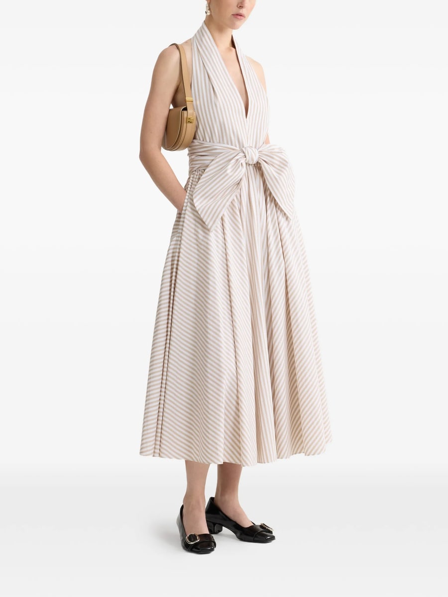 Patou Patou Halterneck Knot Midi Dress, view 4