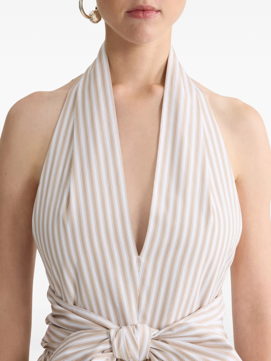 Patou Patou Halterneck Knot Midi Dress, view 5