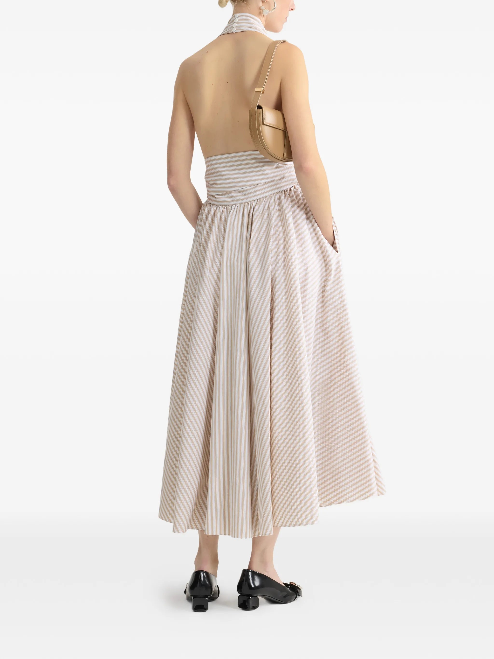 Patou Patou Halterneck Knot Midi Dress, view 2