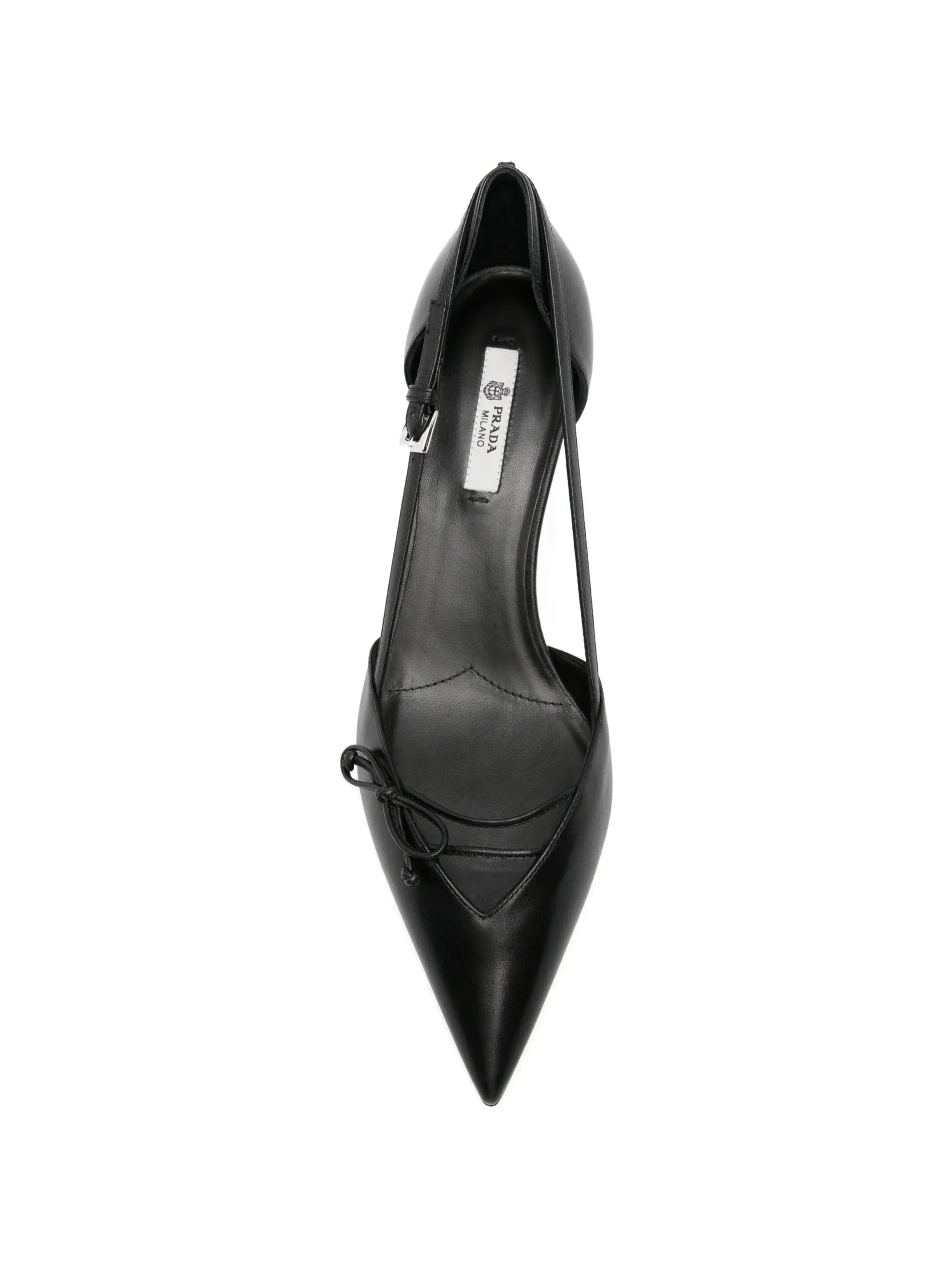 Prada Prada  Open-side Leather Pumps, view 2