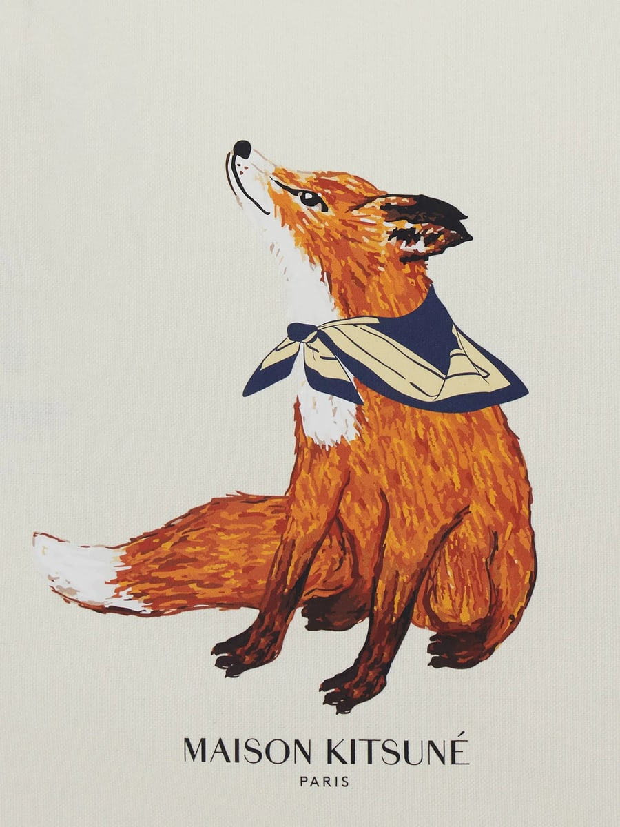 Maison Kitsuné Maison Kitsuné Fox-print Tote Bag, view 2