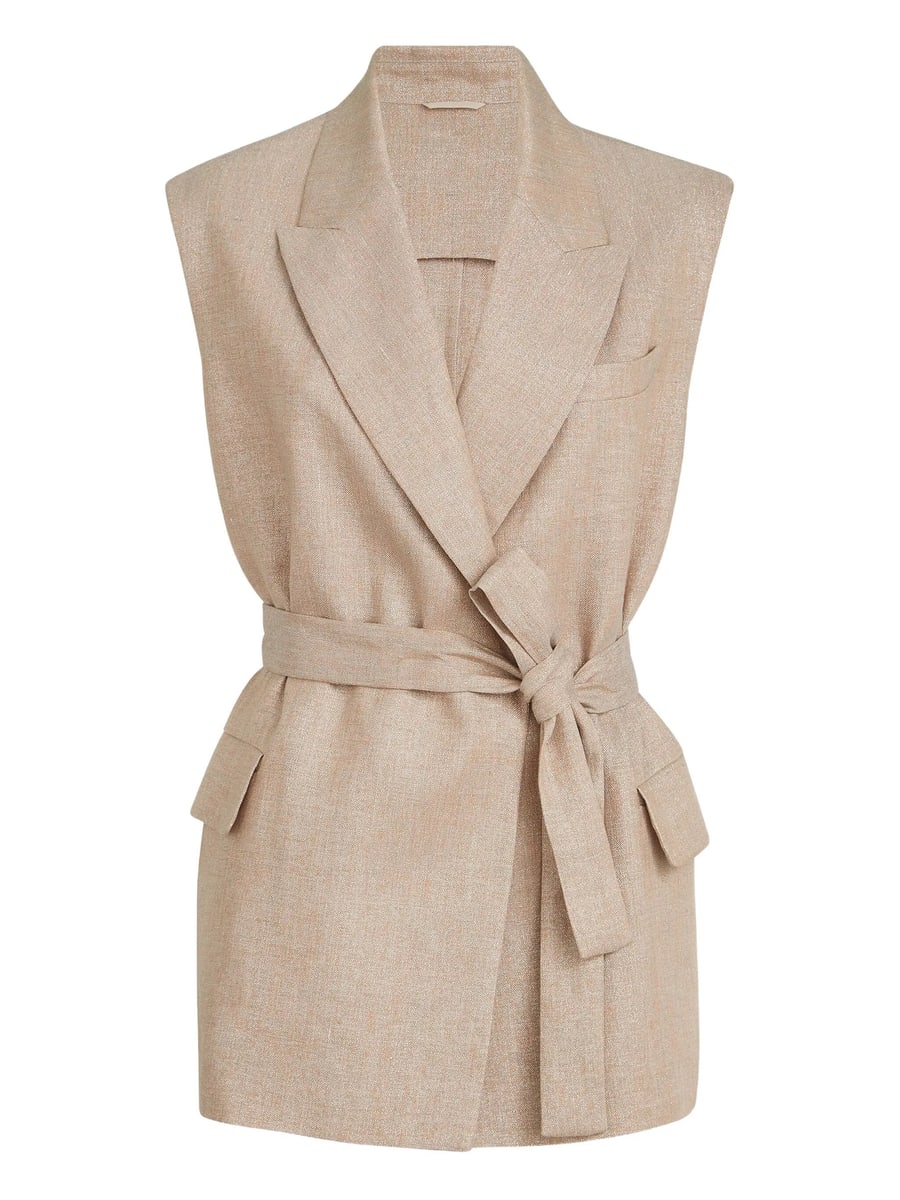 Brunello Cucinelli Brunello Cucinelli Linen Belted Vest