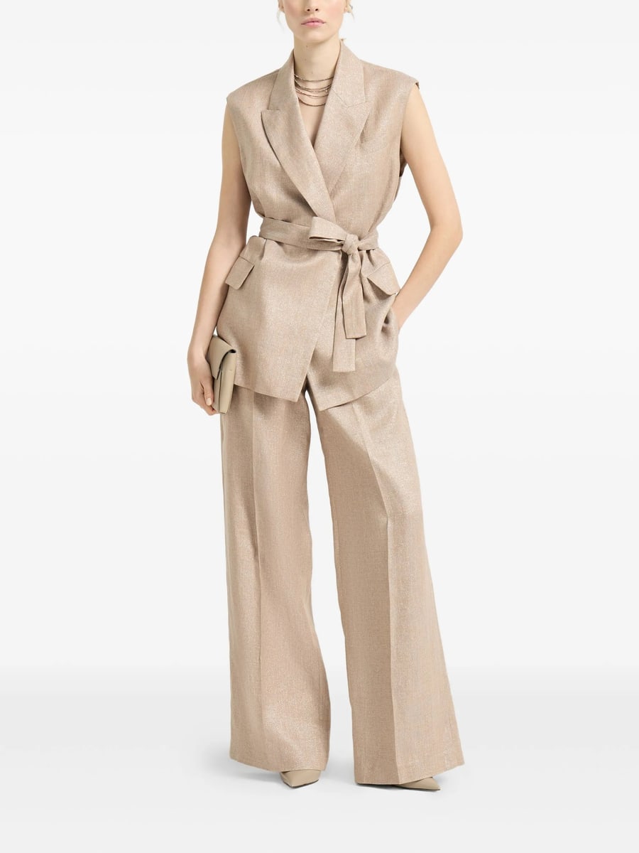 Brunello Cucinelli Brunello Cucinelli Linen Belted Vest, view 4