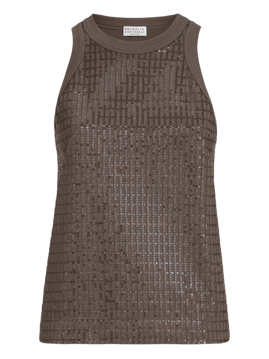 Brunello Cucinelli Brunello Cucinelli Dazzling Check-pattern Top