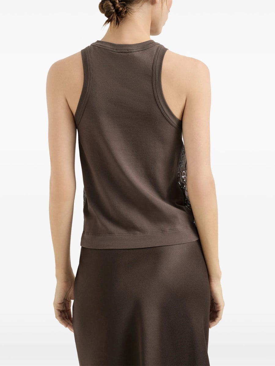 Brunello Cucinelli Brunello Cucinelli Dazzling Check-pattern Top, view 5