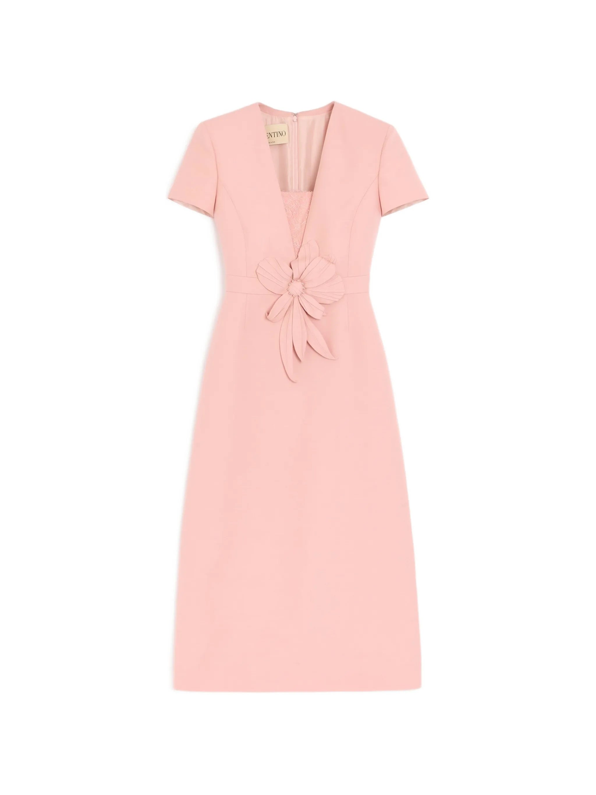 Valentino Valentino Embroidered Crepe Couture Midi Dress