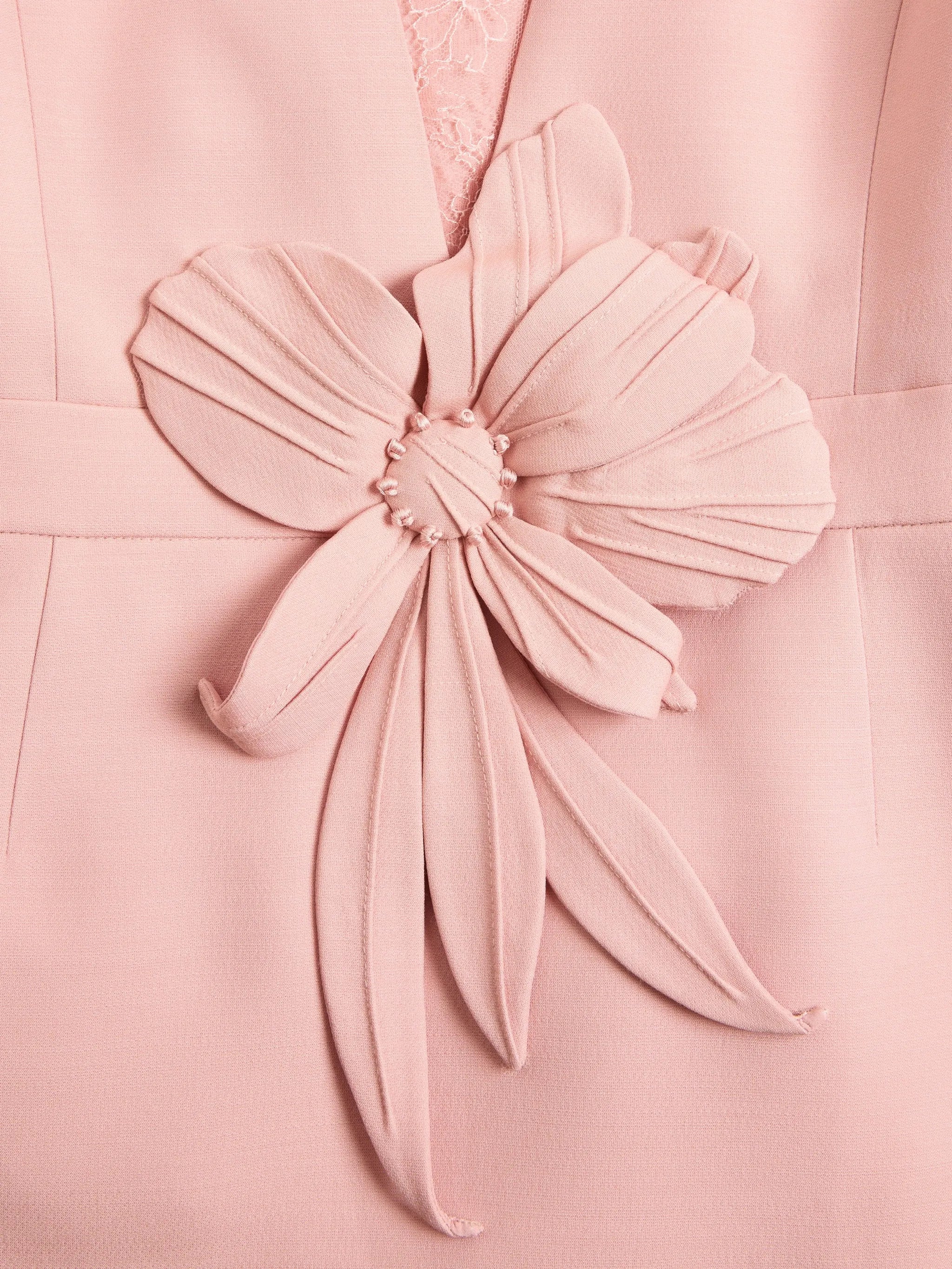 Valentino Valentino Embroidered Crepe Couture Midi Dress, view 2