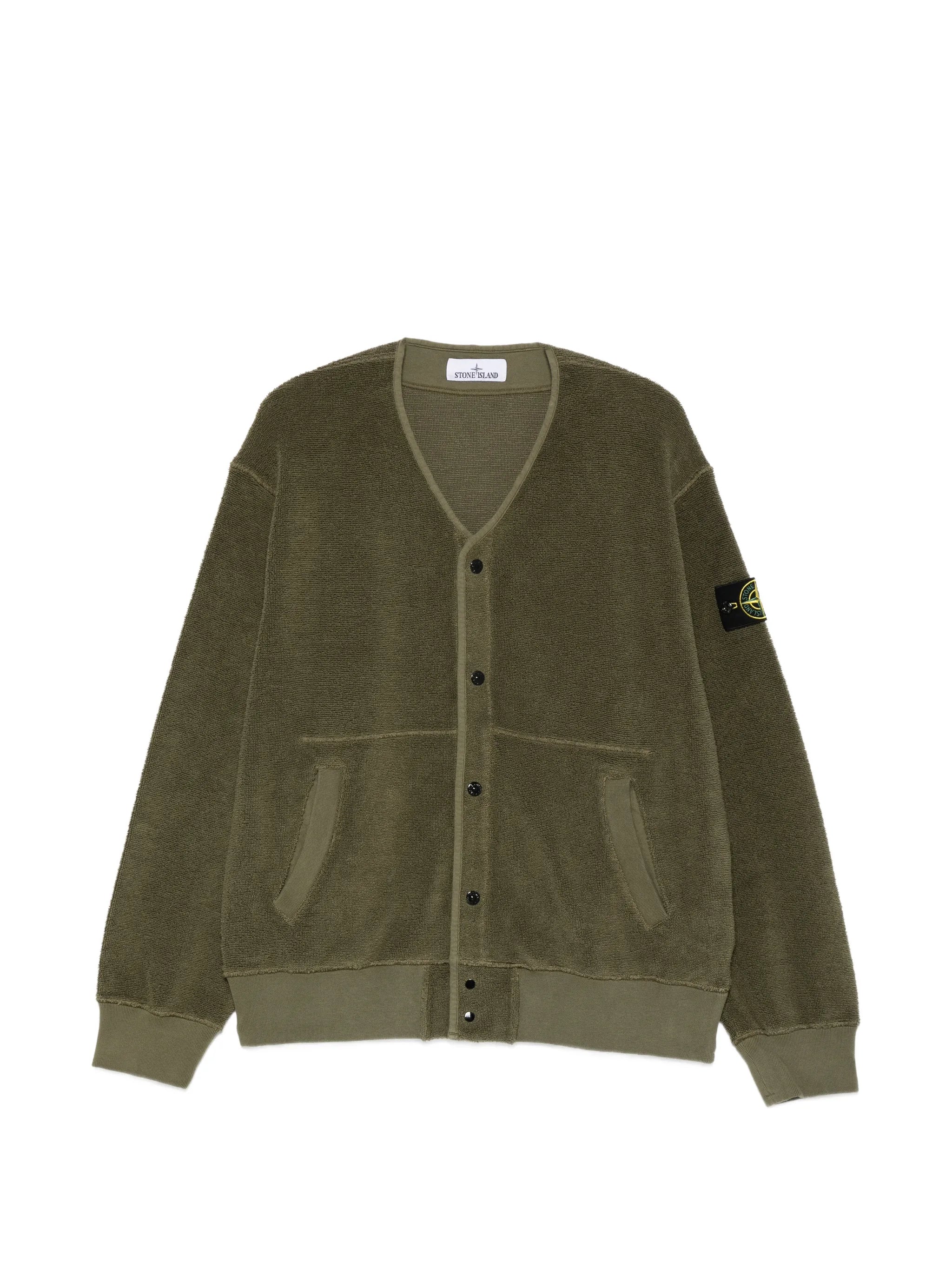 Stone Island Stone Island 6100020 Organic Cotton + Nylon Terry Fleece Cardigan
