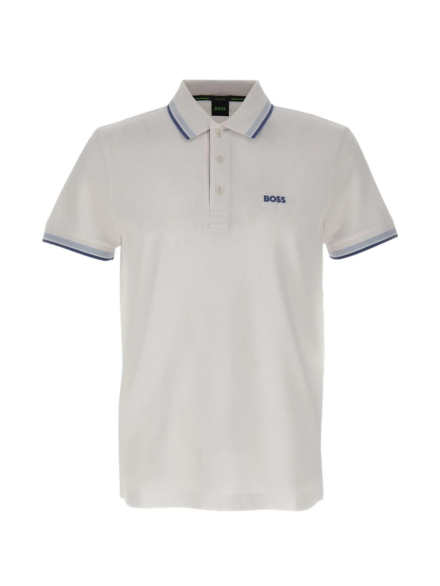 Boss Boss Striped-trim Pique Polo Shirt