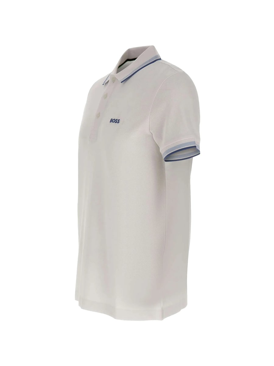 Boss Boss Striped-trim Pique Polo Shirt, view 5