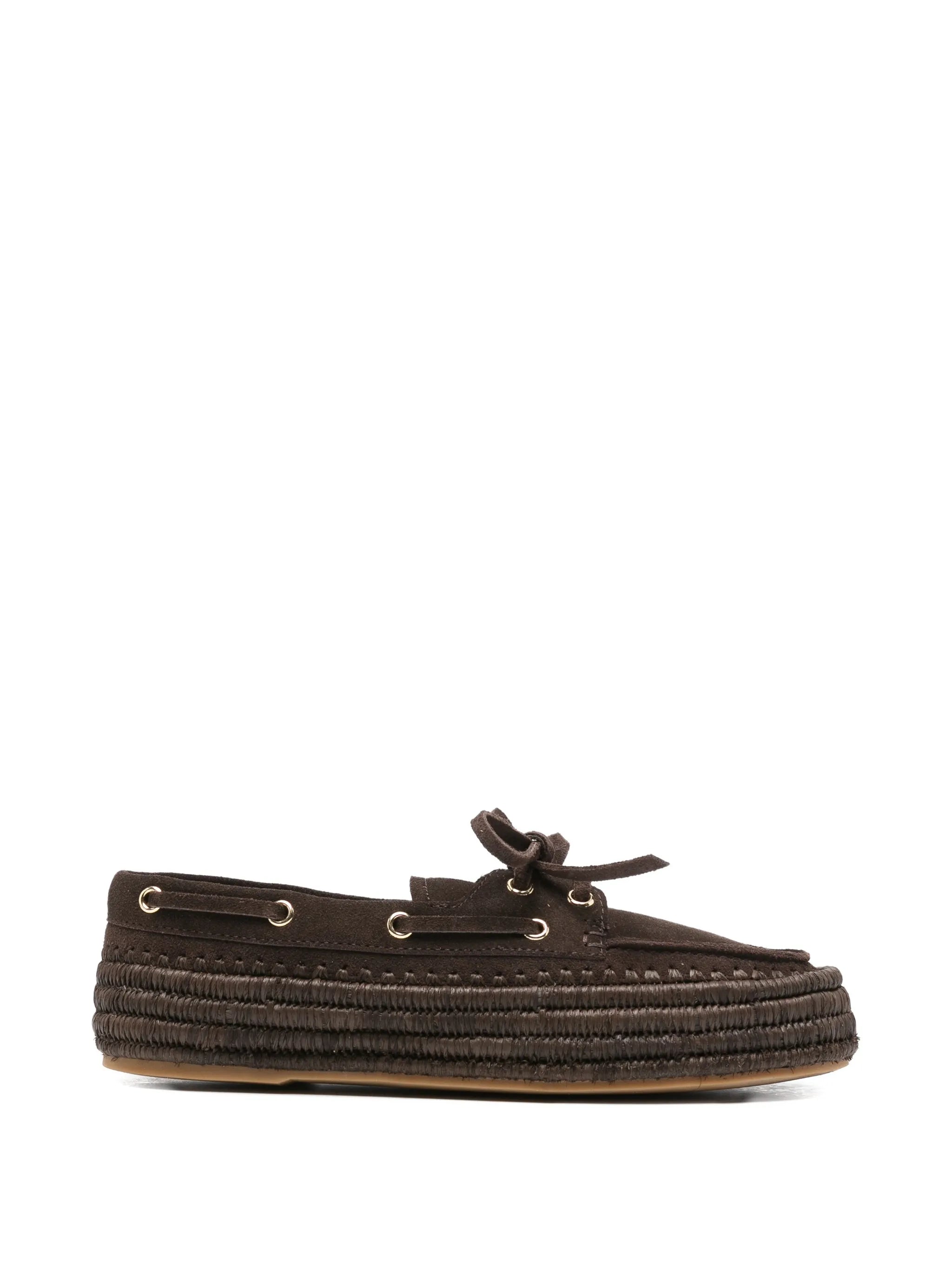 Paloma Barcelo' Paloma Barcelo' Penelope Suede Raffia Loafers