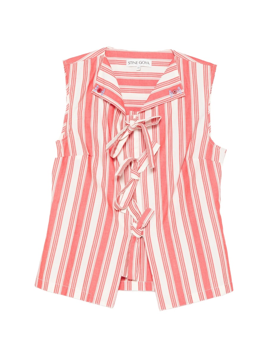 Stine Goya Stine Goya Striped Tie-front Top