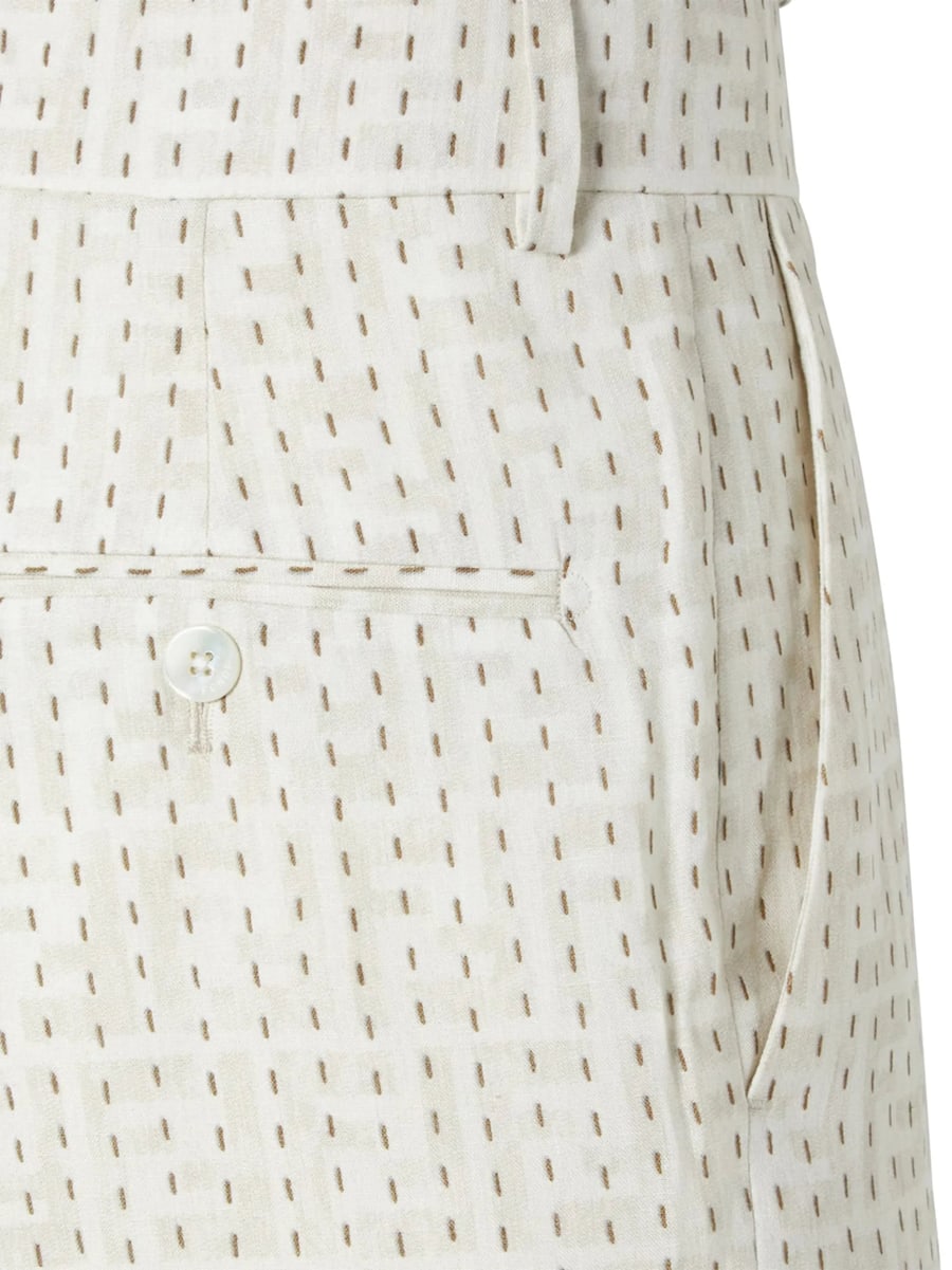 Fendi Fendi Stitching Linen Trousers, view 4