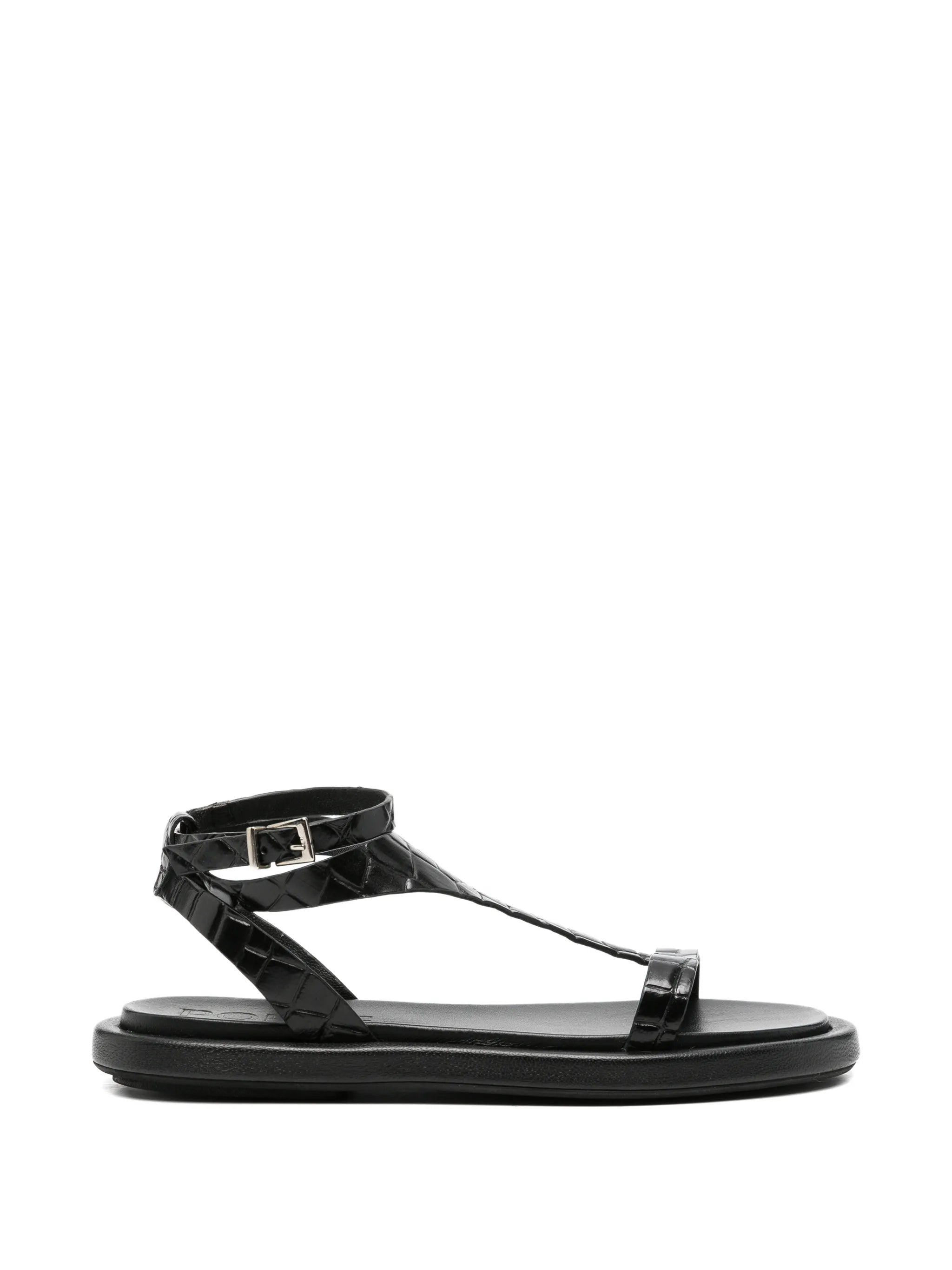 Poeve Poeve Nairobi Croc-effect T-bar Sandals