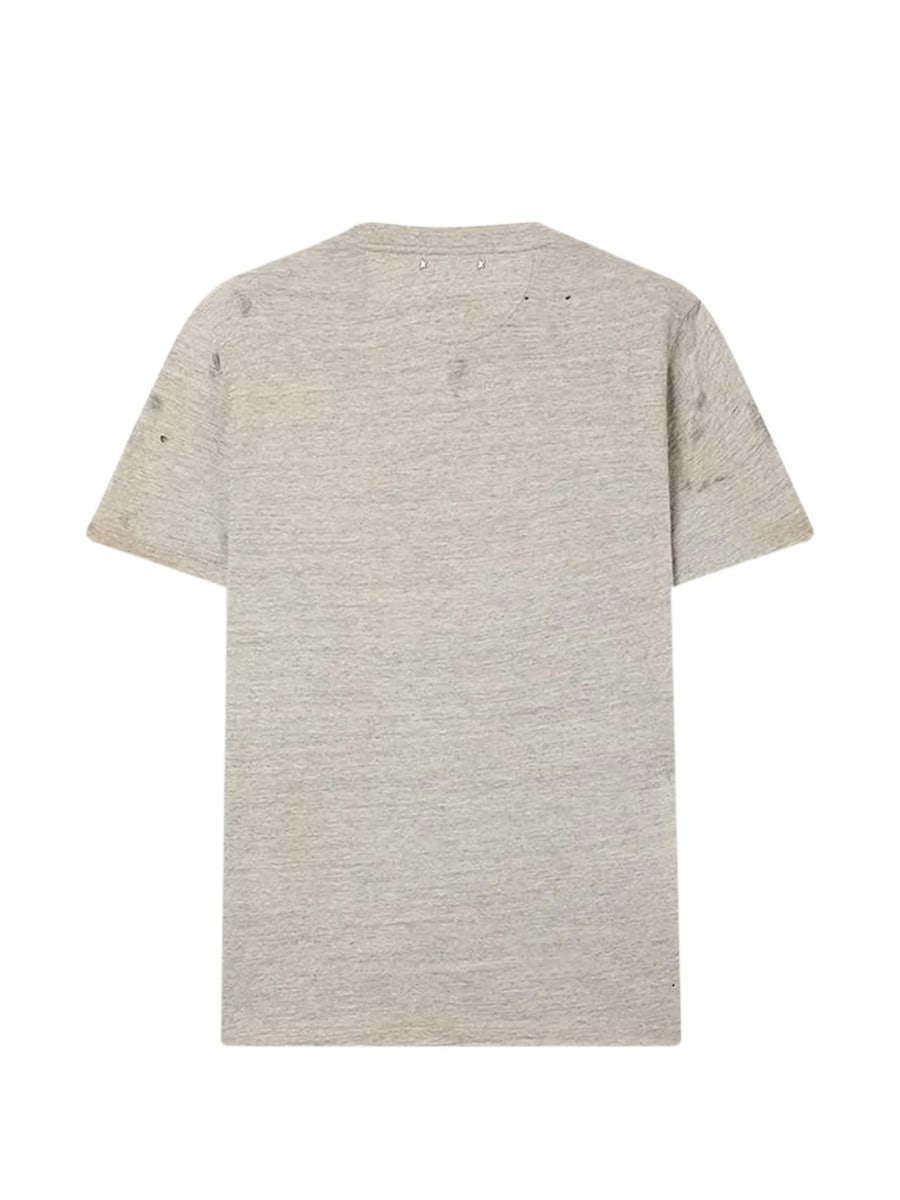 Golden Goose Golden Goose  T-shirt In Gray Melange Jersey With Vintage Print, view 2