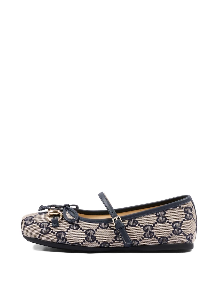 Gucci Gucci Horsebit Buckle Logo-pattern Ballet Flats, view 2