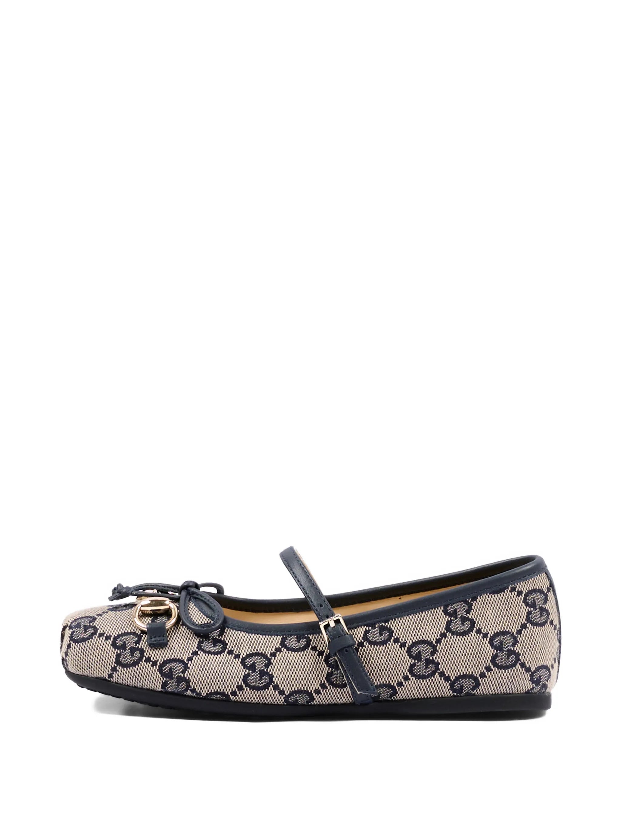 Gucci Gucci Horsebit Buckle Logo-pattern Ballet Flats, view 2