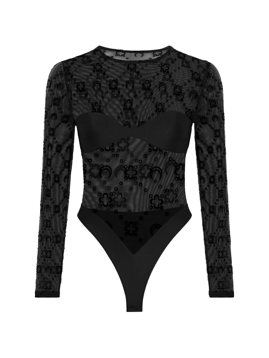 Marine Serre Marine Serre Moonogram Long-sleeve Bodysuit