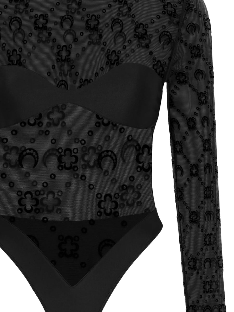 Marine Serre Marine Serre Moonogram Long-sleeve Bodysuit, view 2