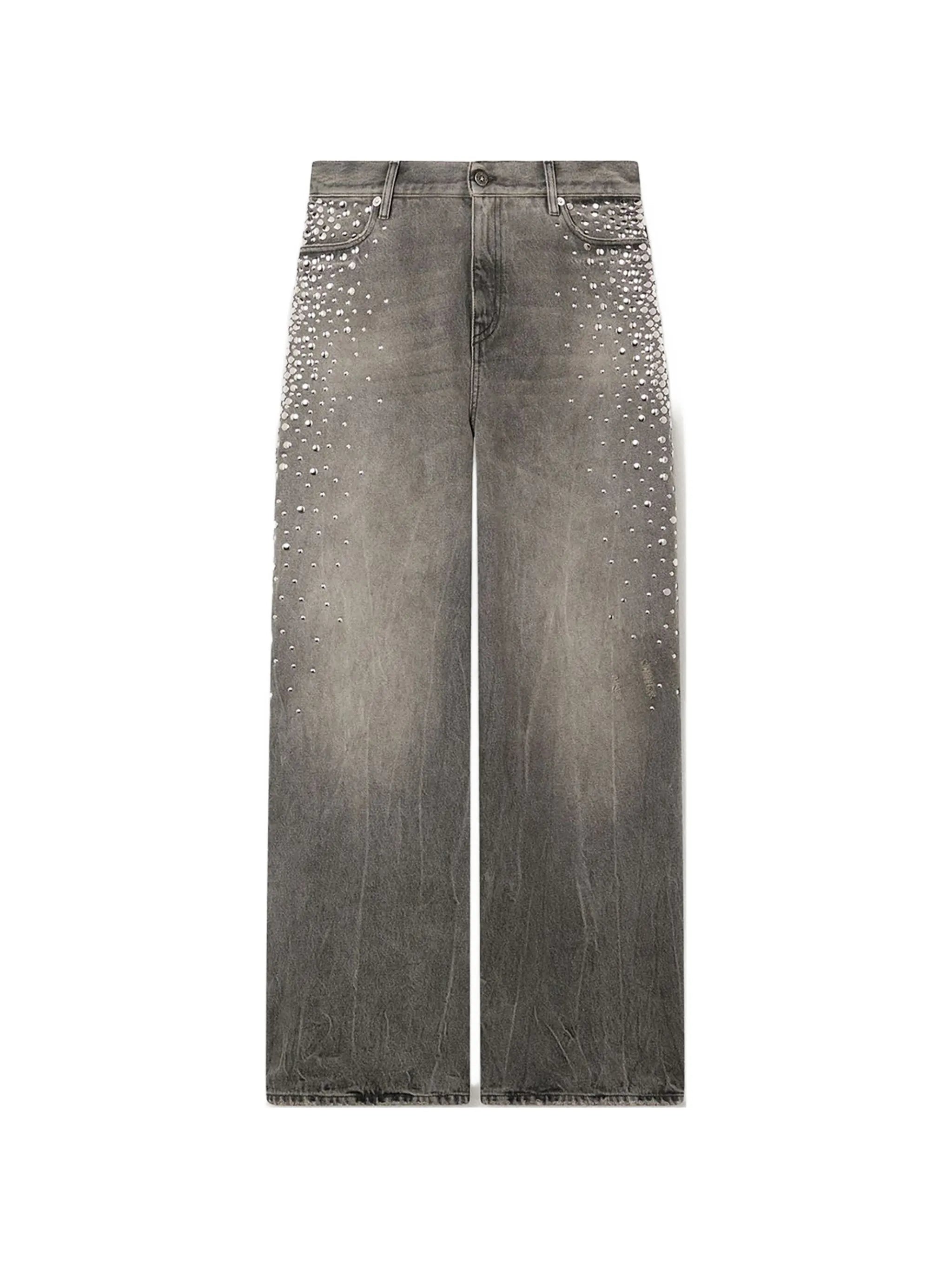 Golden Goose Golden Goose  Boyfriend Jeans In Denim With Silver Gradient-effect Studs