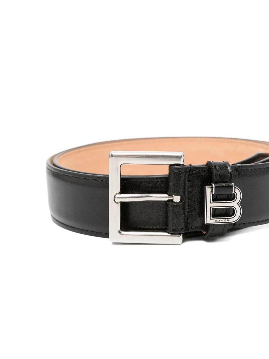 Balenciaga Balenciaga Logo-plaque Leather Belt, view 3