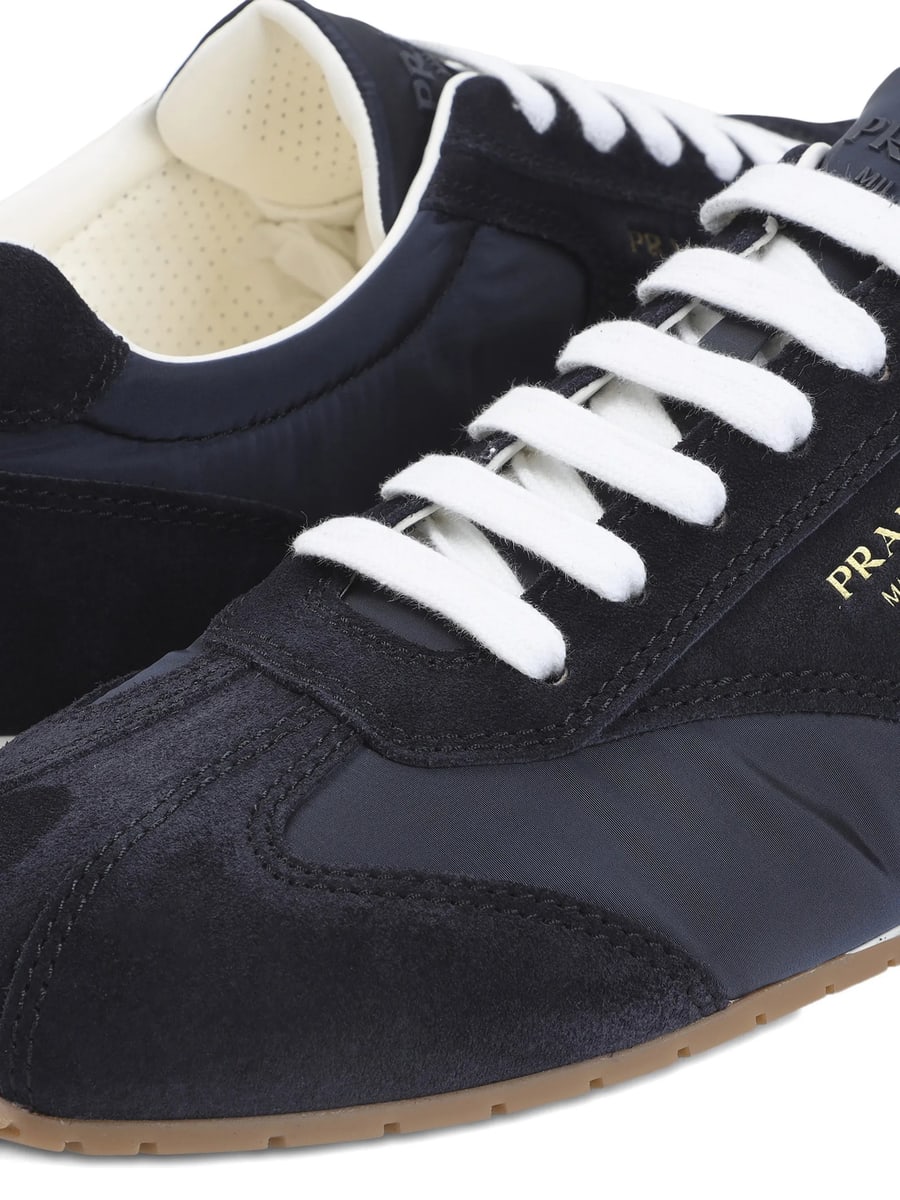 Prada Prada Suede-panelled Sneakers, view 2