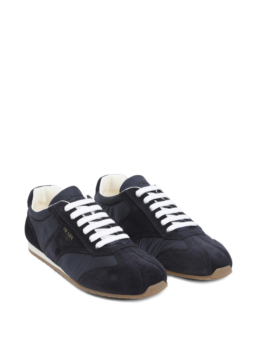 Prada Prada Suede-panelled Sneakers, view 4
