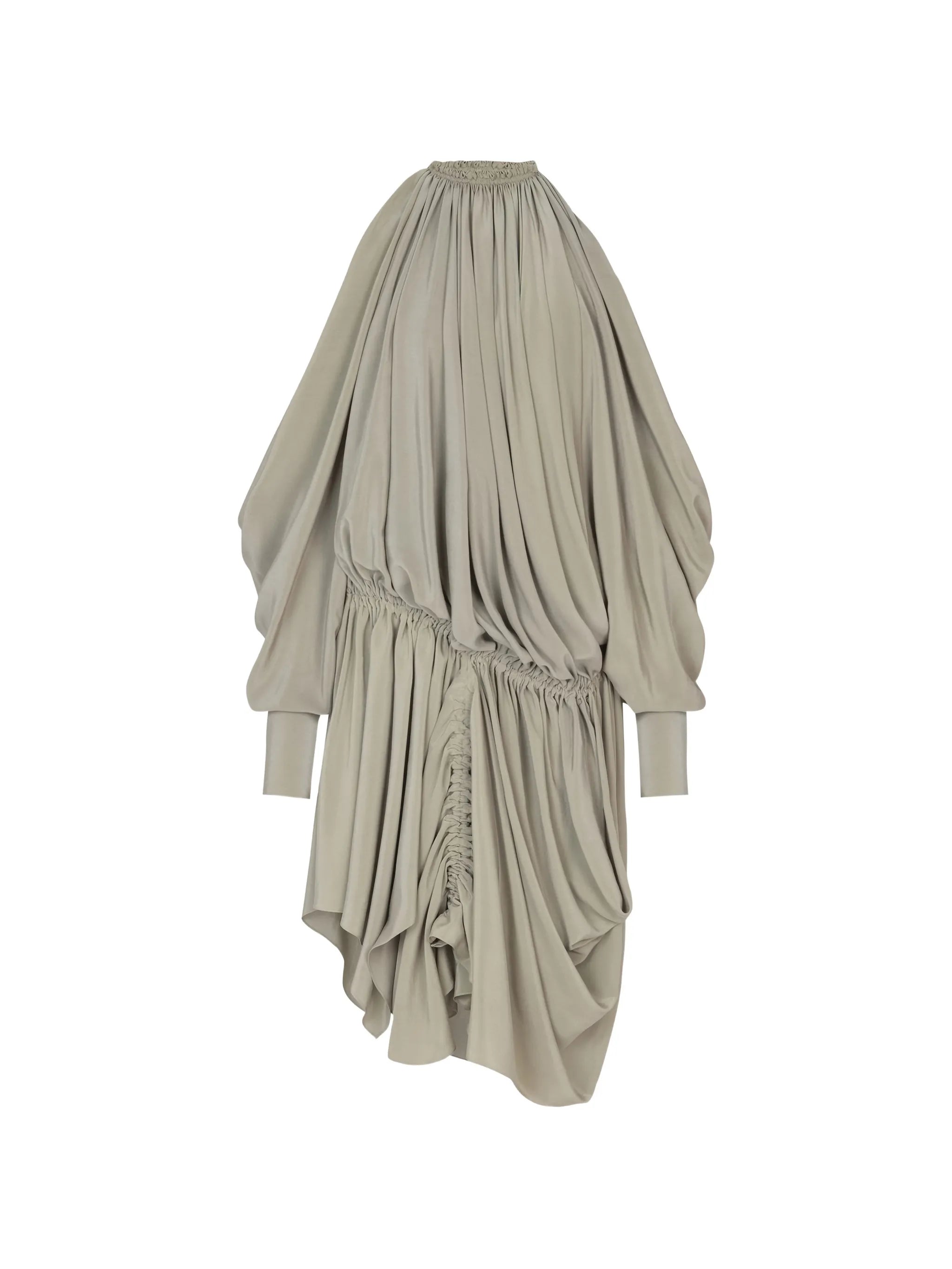 Balmain Balmain Draped Silk Crepe Dress