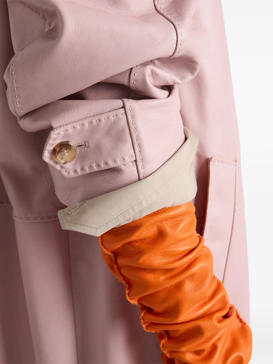 Prada Prada Nappa Leather Coat, view 3
