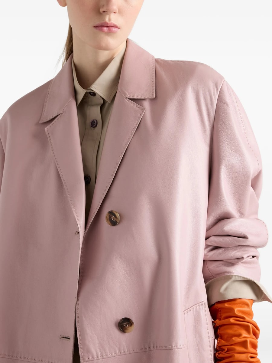 Prada Prada Nappa Leather Coat, view 5
