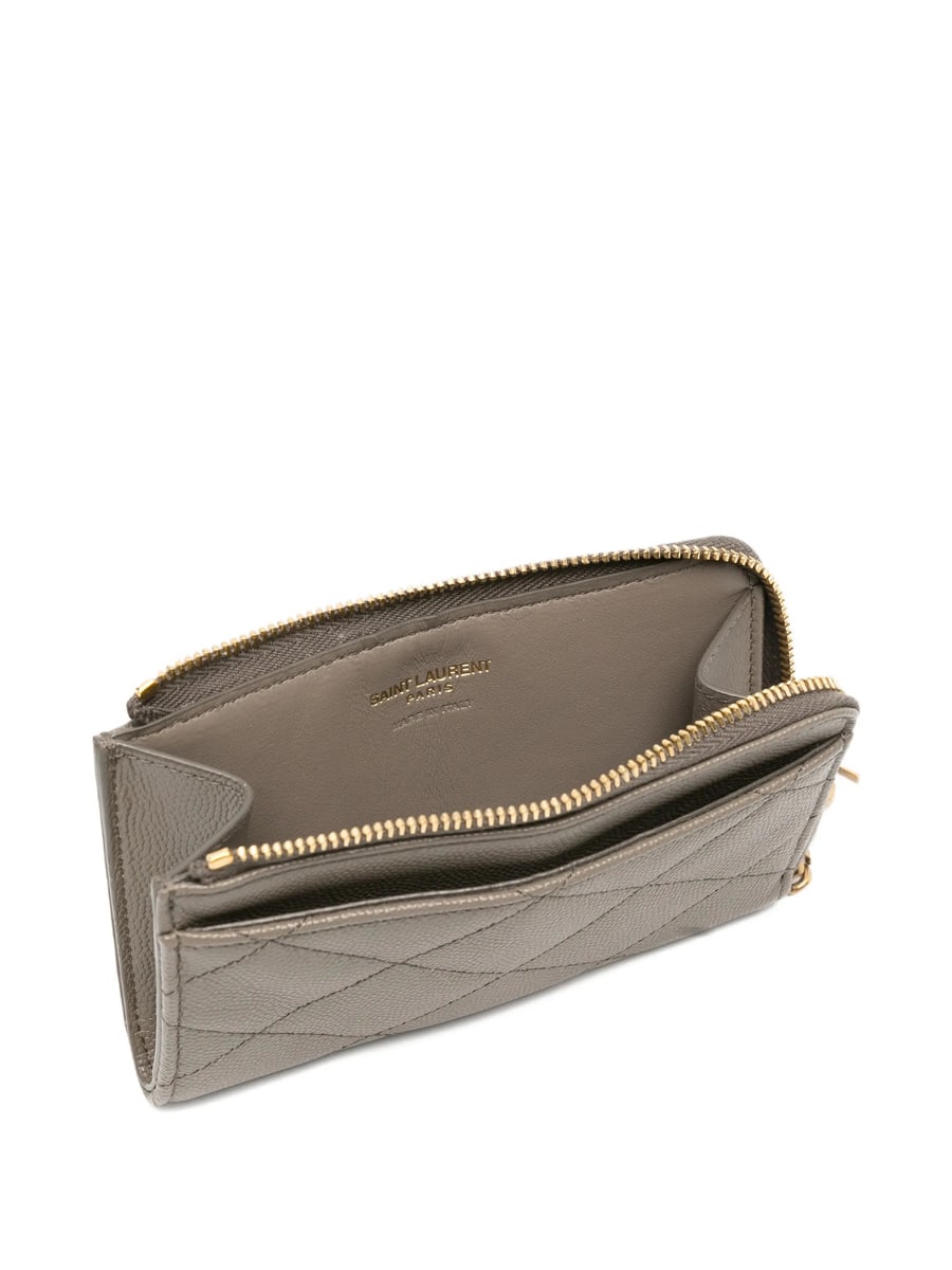 Saint Laurent Saint Laurent Cassandre Diamond-quilted Card Holder, view 3